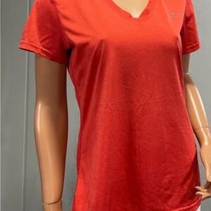 Nike Women's Red V-Neck Tee